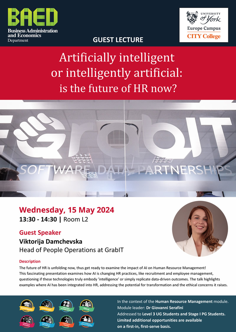Guest Lecture - Artificially intelligent or intelligently artificial