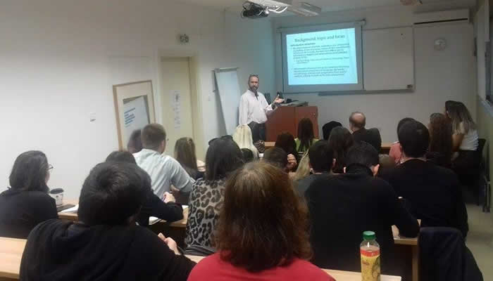 The English Studies Department of the International Faculty of the University of Sheffield, CITY College recently hosted Prof. Adam Piette, Head of the School of English, and Dr. Gabriel Ozon, Lecturer in the School of English