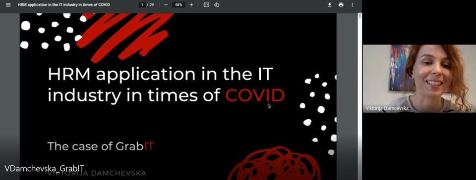 Online presentation by Ms Viktorija Damcevska, Head of People Operations at GrabIT